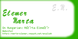 elemer marta business card